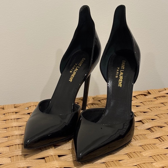 Saint Laurent Patent Leather d’Orsay Pumps – Black – Size 38.5 - Picture 5 of 9